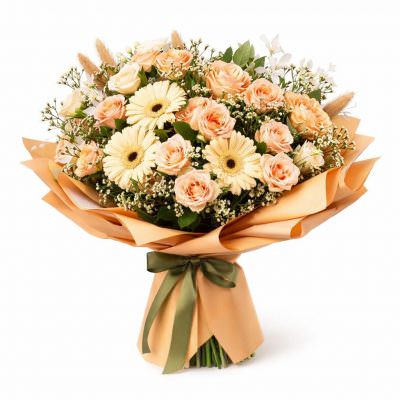 Дизайнерский букет «Персиковый вальс»
