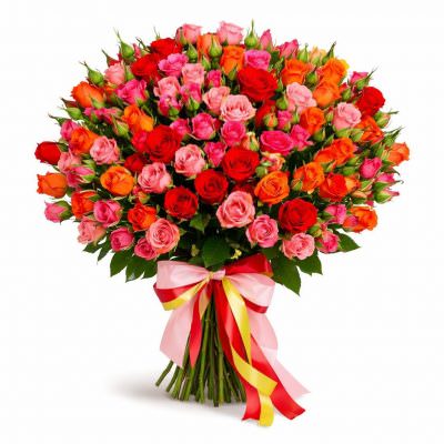 Букет из кустовых роз «Летний день»