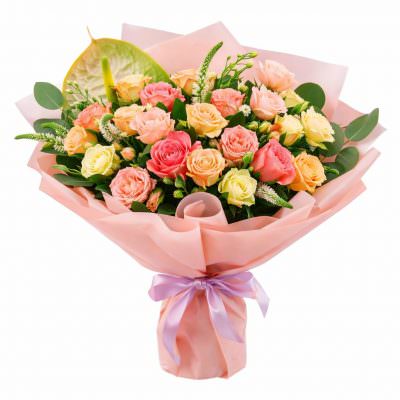 Красивый букет из свежих цветов «Цветочный Эликсир»