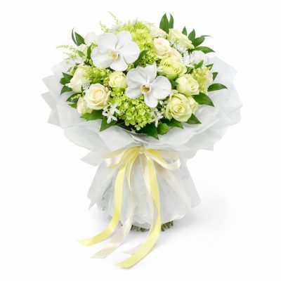 Букет из свежих цветов «Нежность рассвета»