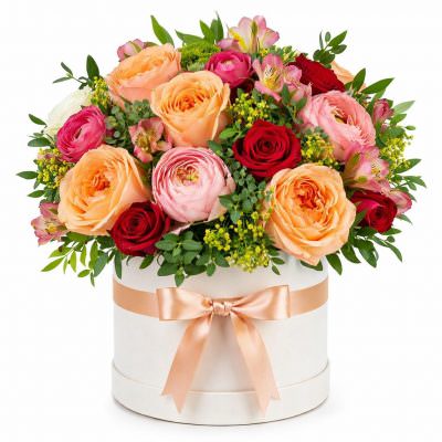 Букет цветов в коробочке «Торжество»