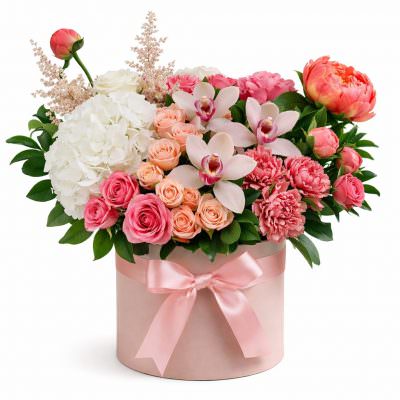 Цветы в коробке «Заря»