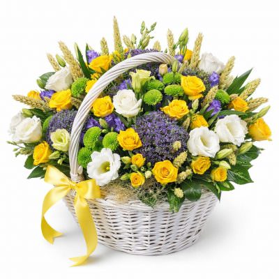 Цветы в корзинке «Дачный вечер»