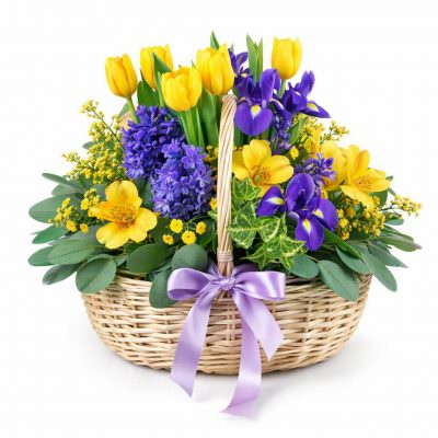 Корзинка цветов «Весенний всплеск»