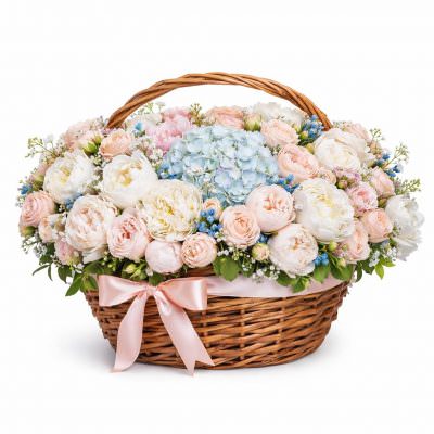 Корзина с живыми цветами «Чарующая Нежность»