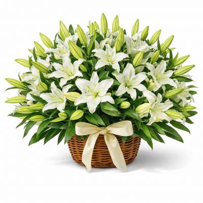 Букет лилий в корзине «Чистота»