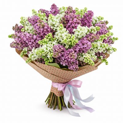 Букет с сиренью микс «Весенняя нежность»