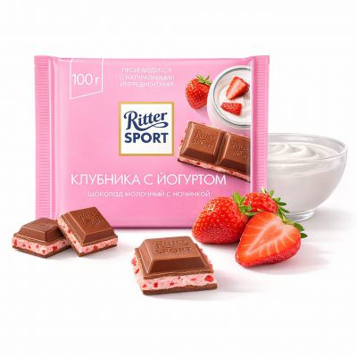 Шоколадка «Ritter SPORT Клубника с Йогуртом»