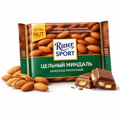 Шоколадка «Ritter SPORT Цельный Миндаль»