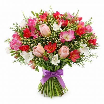 Подарочный букет ручной работы «Цветочное сияние»