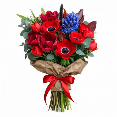 Красивый букет живых цветов «Яркая палитра»