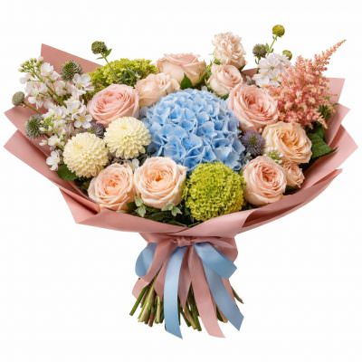 Праздничный букет из цветов «Кремовая симфония»