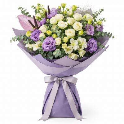 Премиальный букет из цветов «Сиреневый блеск»