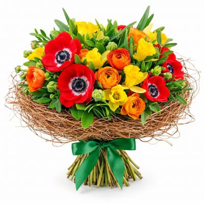 Необычный букет «Весенний солнечный»