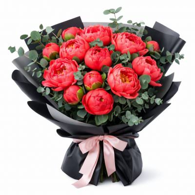 Букет пионов «Коралловая мечта»