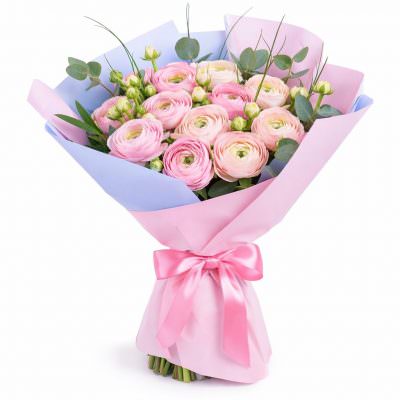 Букет с ранункулюсами «Розовые мечты»