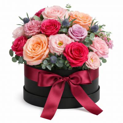 Шляпная коробка с цветами «Флоралис»