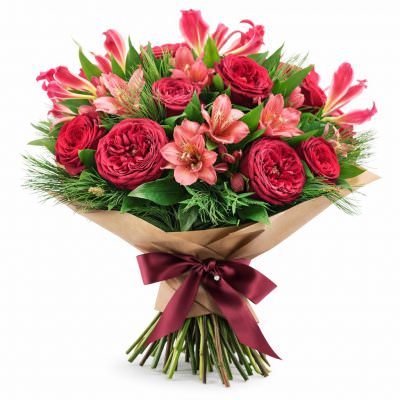 Дизайнерский букет из цветов «Цветочная Вуаль»