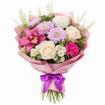 Букет живых цветов «Нежность утренней розы»