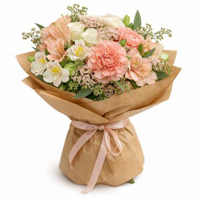 Букет из розовых цветов «Мягкий блеск»