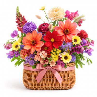 Дизайнерская композиция живых цветов «Праздничные мотивы»