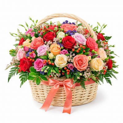 Композиция из цветов в корзинке «Восхитительное утро»