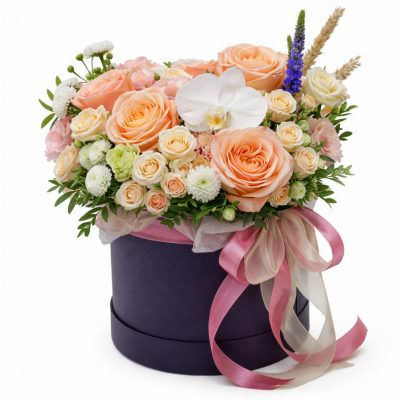 Шикарный букет в коробке «Вечерняя сказка»
