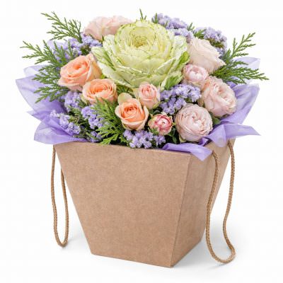 Цветы в коробке «Солнечный день»
