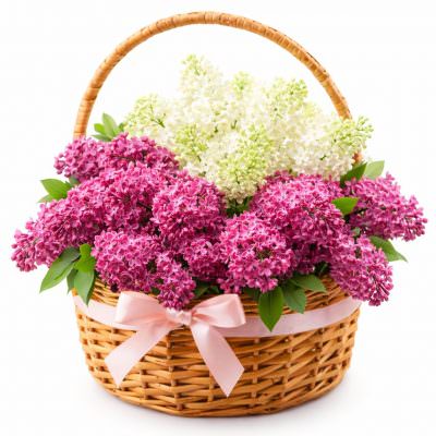 Корзина с сиренью «Весенняя сказка»